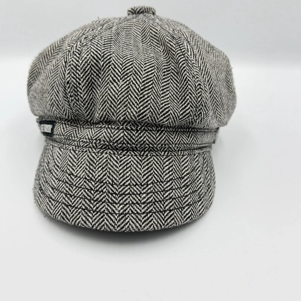 Harley-Davidson Womens Newsboy Trendsetter Black/Gray Tweed Adjustable Cap Hat